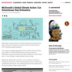 McDonald's Global Climate Action: Cut Greenhouse Gas Emissions