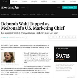 Deborah Wahl Tapped as McDonald's U.S. Marketing Chief