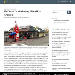 McDonald’s Marketing Mix (4Ps) Analysis - Panmore Institute