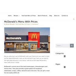 McDonald's Menu with Prices [Updated 2021]