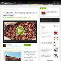 McDonald's and trending topics equals success - Riverside home-based business