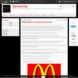 McDonald’s un sponsoring sportif - Sponsoring