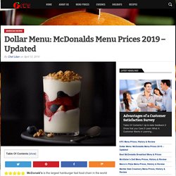Dollar Menu: McDonalds Menu Prices 2019 - Updated 2019