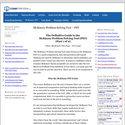 McKinsey Problem Solving Test – PST