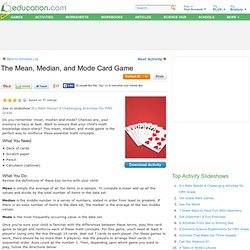 The Mean, Median, and Mode Card Game