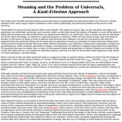 Meaning and the Problem of Universals