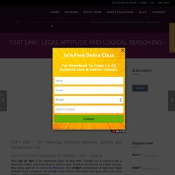 Tort Liability – CSEET PAPER 2