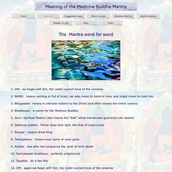 Meaning of the Medicine Buddha Mantra