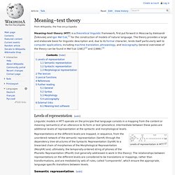 Meaning–text theory