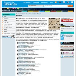 The 100 most meaningful books of all time - Literature - Christchurch City Libraries