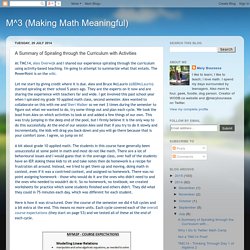 M^3 (Making Math Meaningful): A Summary of Spiraling through the Curriculum with Activities