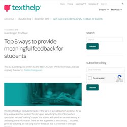 Top 5 ways to provide meaningful feedback for students