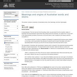 Meanings and origins of Australian words and idioms - Australian National Dictionary Centre - ANU