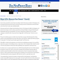 Major Gifts: Measure Your Donors’ ‘Gravity’