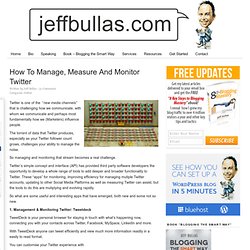 How To Manage, Measure And Monitor Twitter « Jeffbullas’s Blog