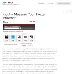 Klout – Measure Your Twitter Influence - Reviews by AppVita