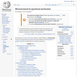 Measurement in quantum mechanics