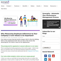 Why Measuring Employee Adherence to Your Company’s Core Values is So Important? - Synergita Blogosphere