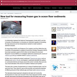 New tool for measuring frozen gas in ocean floor sediments