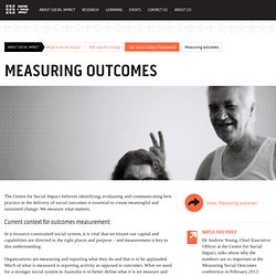 Measuring outcomes