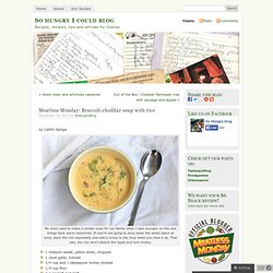 Meatless Monday: Broccoli-cheddar soup with rice « So hungry I could blog