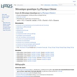 Mécanique quantique L3 Physique Chimie - Wiki Cours