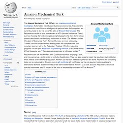 Amazon Mechanical Turk - Wikipedia, l'encyclopédie libre