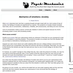 Mechanics of emotions: Anxiety