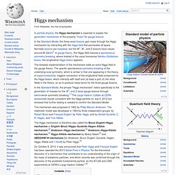 Higgs mechanism