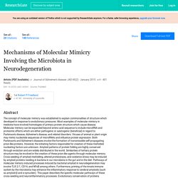 Mechanisms of Molecular Mimicry Involving the Microbiota in Neurodegeneration