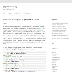 mechanize – Writing Bots in Python Made Simple by Guy Rutenberg