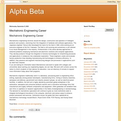 Alpha Beta: Mechatronic Engineering Career