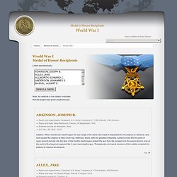Medal of Honor Recipients - World War I