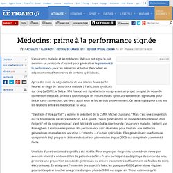 Médecins: prime à la performance signée