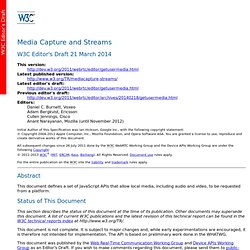 Media Capture and Streams