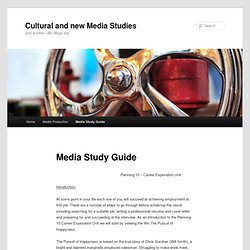 Cultural and new Media Studies