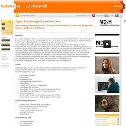 Digital Film Design - Animation Studium, Mediadesign Hochschule für Design und Informatik (University of Applied Sciences), Studienort Berlin: studieren . de