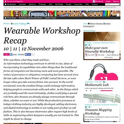 Wearable Workshop Recap