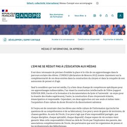 Médias et informations, on apprend ! - Réseau Canopé