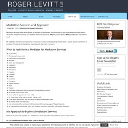 Mediation Services to Resolve Disputes: Solicitors London-Roger Levitt
