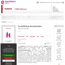 Médiations - La médiation documentaire - CNRS Éditions