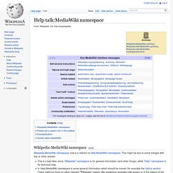 MediaWiki namespace