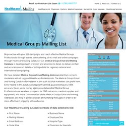 Medical Groups Email Addresses Database