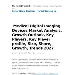  Medical Digital Imaging Devices Market Analysis, Growth Outlook, Key Players, Key Player profile, Size, Share, Growth, Trends 2027 – The Market Publicist