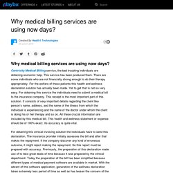Why medical billing services are using now days?