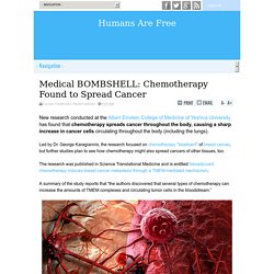 Medical BOMBSHELL: Chemotherapy Found to Spread Cancer