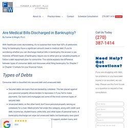 Medical Bills Discharged In Bankruptcy - Farmer & Wright
