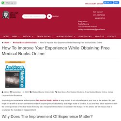 How To Improve Your Experience While Obtaining Free Medical Books Online