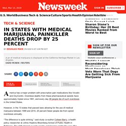 In States With Medical Marijuana, Painkiller Deaths Drop by 25 Percent