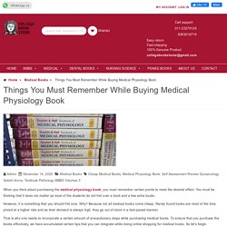 Things You Must Remember While Buying Medical Physiology Book